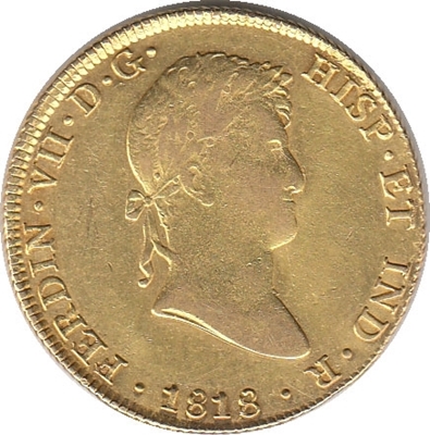 Foto de 1818 FERNANDO VII 8 ESCUDOS LIMA JP