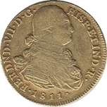 Foto de 1811/0 FERNANDO VII 8 ESCUDOS POPAYAN