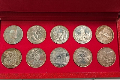 Foto de 1969 TUNEZ 1 DINAR Estuche 10 Piezas