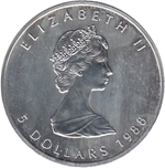 Foto de 1988 CANADA 5 Dólares HOJA ARCE 1 Onza