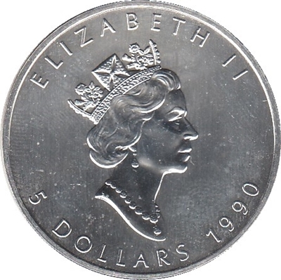 Foto de 1990 CANADA 5Dólares HOJA ARCE 1 Onza