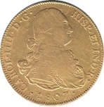 Foto de 1807 CARLOS IV 8 ESCUDOS POTOSÍ PJ