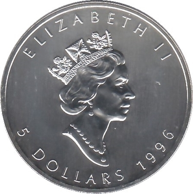 Foto de 1996 CANADA 5 Dólares - 1 Onza Hoja de Arce