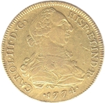 Foto de 1774 CARLOS III 8 ESCUDOS LIMA MJ