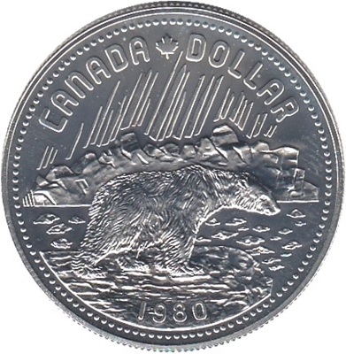 Foto de 1980 CANADA 1$ PLATA PROOF OSO