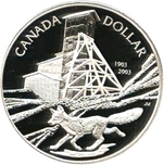 Foto de 2003 CANADA 1$ PROOF 100a.PLATA Y COBALTO