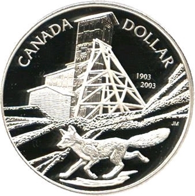 Foto de 2003 CANADA 1$ PROOF 100a.PLATA Y COBALTO