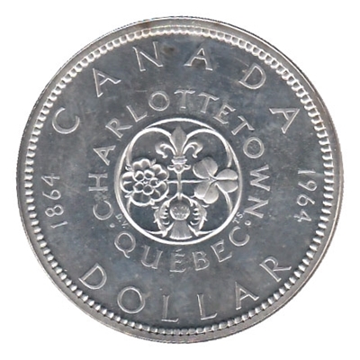 Foto de 1964 CANADA 1 Dólar CHARLOTTETOWN