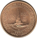 Foto de 1976 PERU 1  SOL DE ORO  BATALLA AYACUCHO
