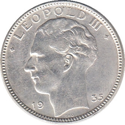 Foto de 1935 BELGICA 20 FRANCOS  LEOPOLDO III