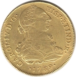 Foto de 1789 CARLOS IV 8 ESCUDOS LIMA IJ