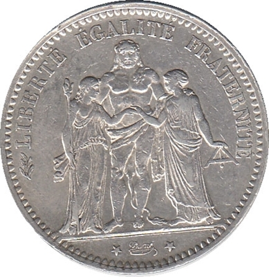Foto de 1875-A FRANCIA 5 FRANCOS REPUBLICA
