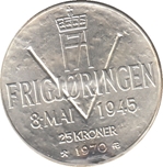 Foto de 1970 NORUEGA 25 CORONAS LIBERACION