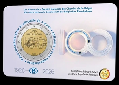 Foto de 2026 BELGICA 2 EUROS FERROCARRILES ESTATALES