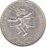 Foto de 1968 MEXICO 25 PESOS JJ.OO. ANILLAS
