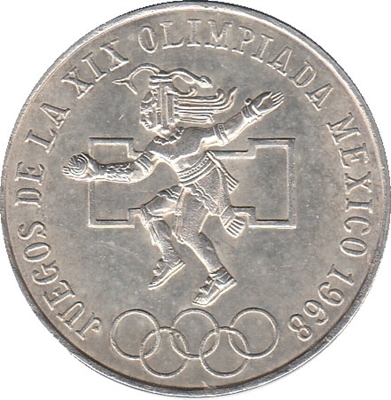 Foto de 1968 MEXICO 25 PESOS JJ.OO. ANILLAS