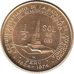 Foto de 1976 PERU 1/2 SOL DE ORO BATALLA AYACUCHO